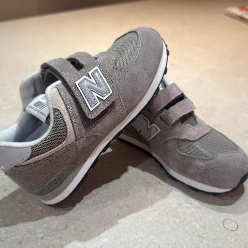 New Balance Kids' Gray Velcro Strap Sneakers